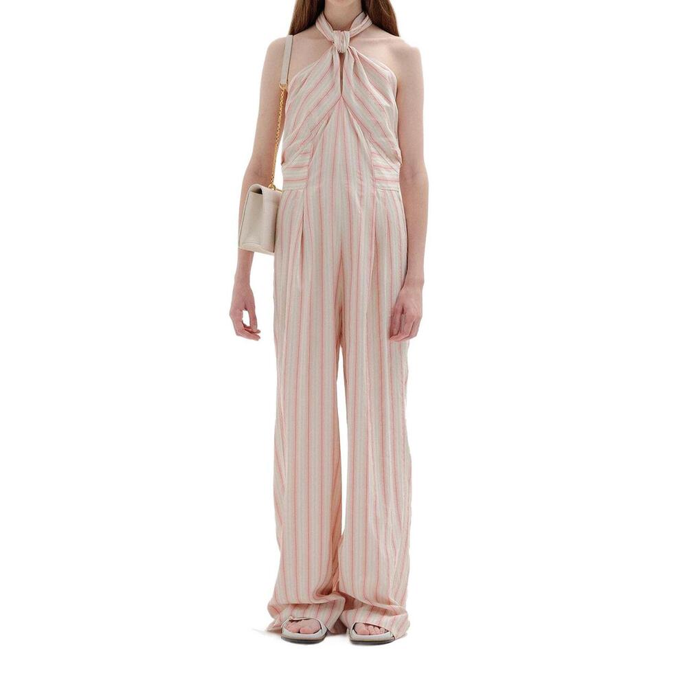 NEW EENK siesta haltered jumpsuit in pink stripe